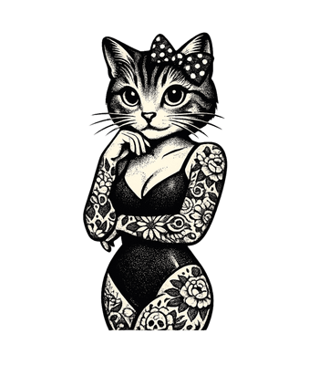 Inked Pinup Cat