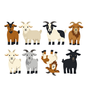 Cute Cartoon Goats