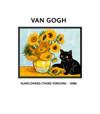 Van Gogh Cat Sunflowers