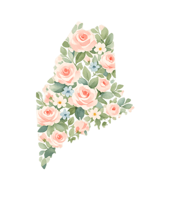 Floral Maine Outline