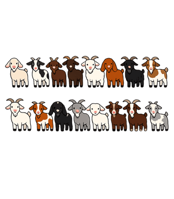 Goat Breed Tshirt | Farm Animal Goats Chart Shirt | Cute Goat Animals Graphic Tee | Gift for Goat Lover, Farmer, Goat Breeder