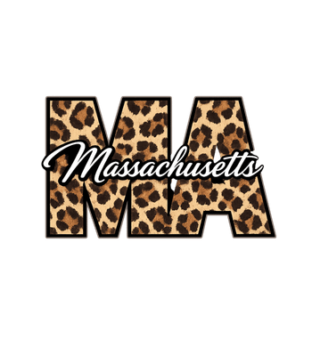 MA Massachusetts Leopard Print