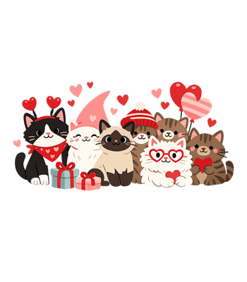Valentine Cat Friends