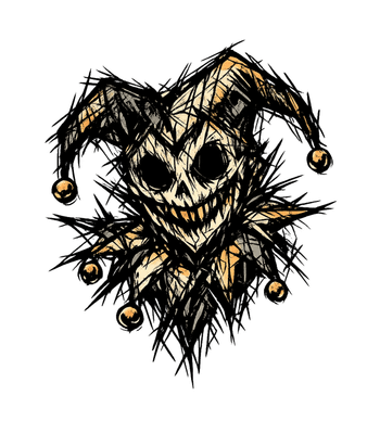 Creepy Jester Skull
