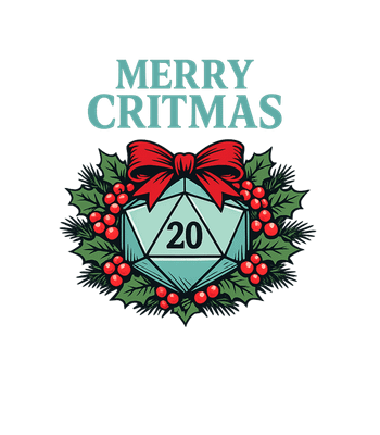 Merry Critmas D20 Die