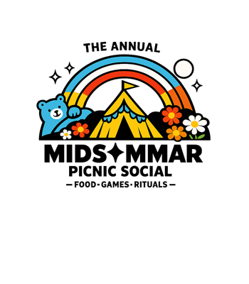 Whimsical Camping Bear Rainbow