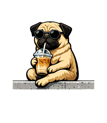Pug Coffee Vibes