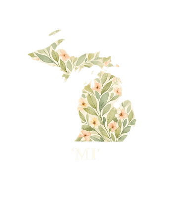 Floral Michigan Map