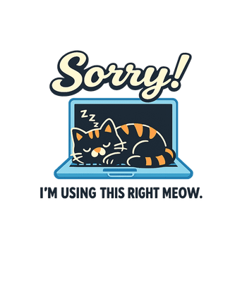 Cat Napping On Laptop