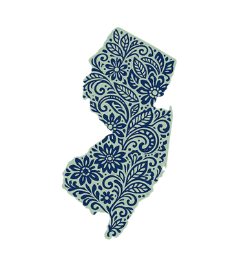 Floral New Jersey Map