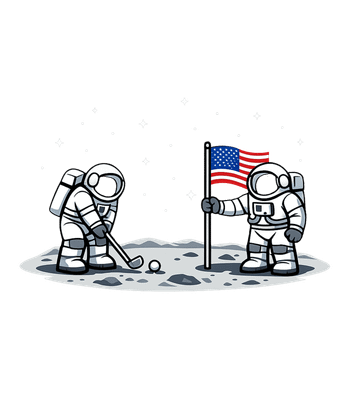 Moon Golf Flag