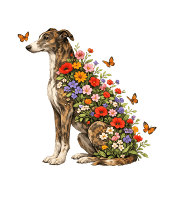 Floral Greyhound Spirit