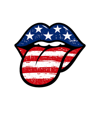 American Flag Lips Tongue