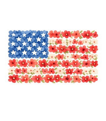 Patriotic Floral Flag