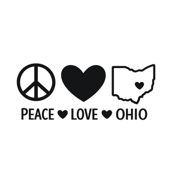 Ohio Peace Love Cropped Hoodie Sweatshirt