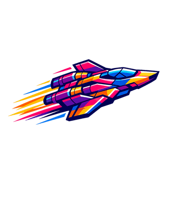 Vibrant Retro Space Jet