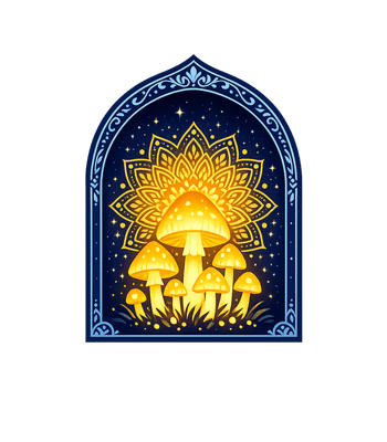 Glowing Mushroom Mandala