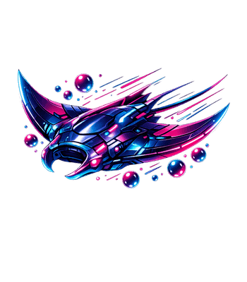 Neon Cyber Manta Ray