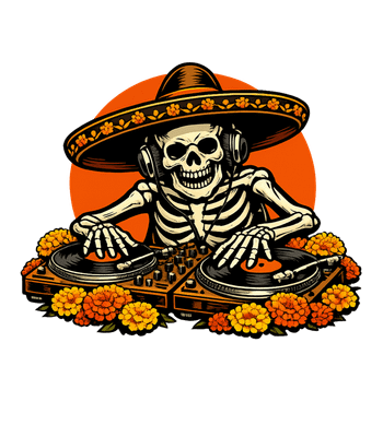 Fiesta DJ Skeleton