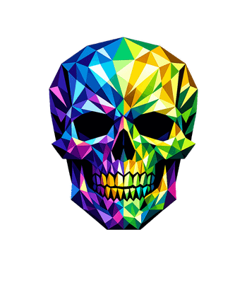 Colorful Geometric Skull