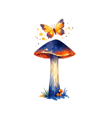 Whimsical Mushroom Butterfly