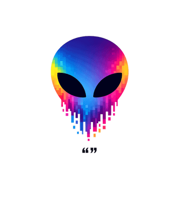Rainbow Pixel Alien