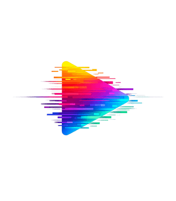 Rainbow Glitch Play Button