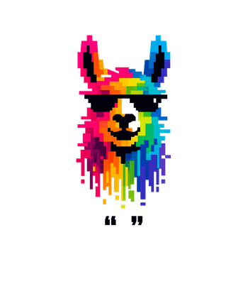 Cool Pixel Rainbow Llama