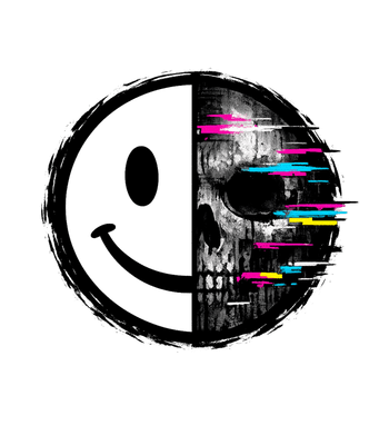 Glitched Skull Graphic