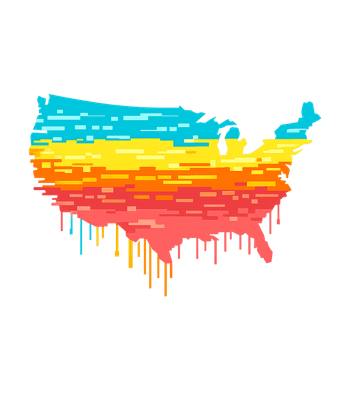 USA Sunset Drip Map