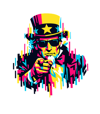 Glitch Art Uncle Sam