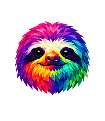 Rainbow Geometric Sloth