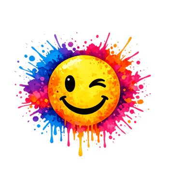 Winking Smiley Paint Splash