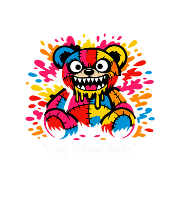 Crazy Painted Teddy Bear