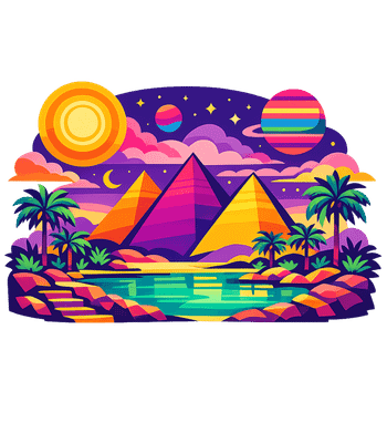 Vibrant Pyramid Landscape