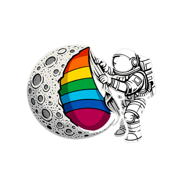 Astronaut Moon Rainbow Reveal
