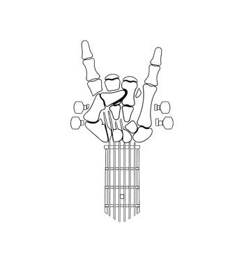 Rock Skeleton Guitar Hand