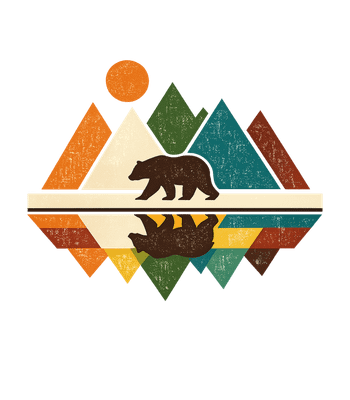 Retro Bear Reflection