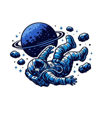 Floating Astronaut Planet