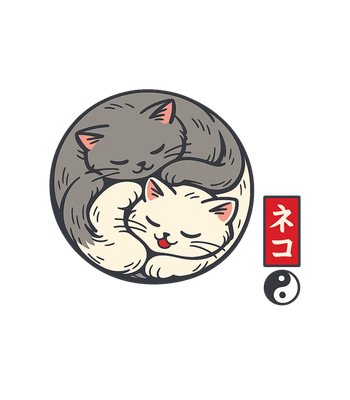 Yin Yang Neko Cats