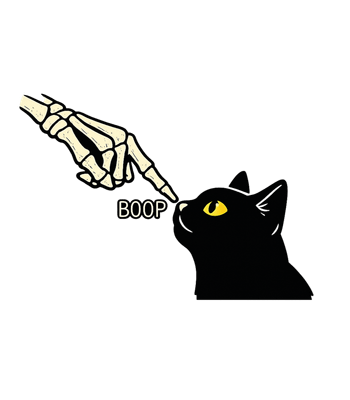 Skeleton Boops Black Cat