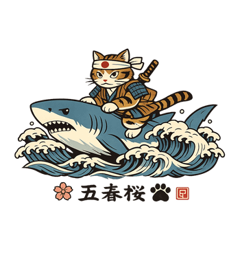 Samurai Cat Shark Rider