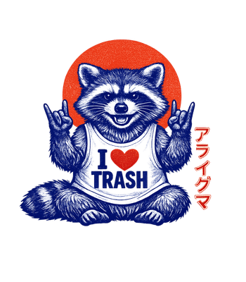 I Love Trash Raccoon