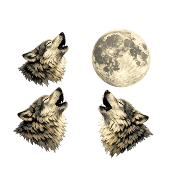 Midnight Howling Wolves