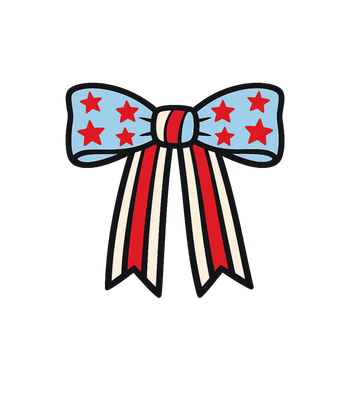 Patriotic Stars Stripes Bow