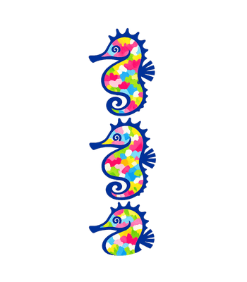 Whimsical Seahorses Stack
