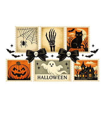 Retro Halloween Stamps