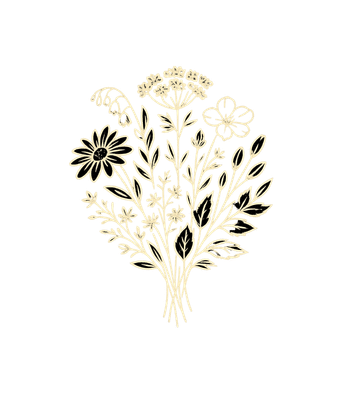 Vintage Floral Bouquet Graphic Tee - Washed Denim